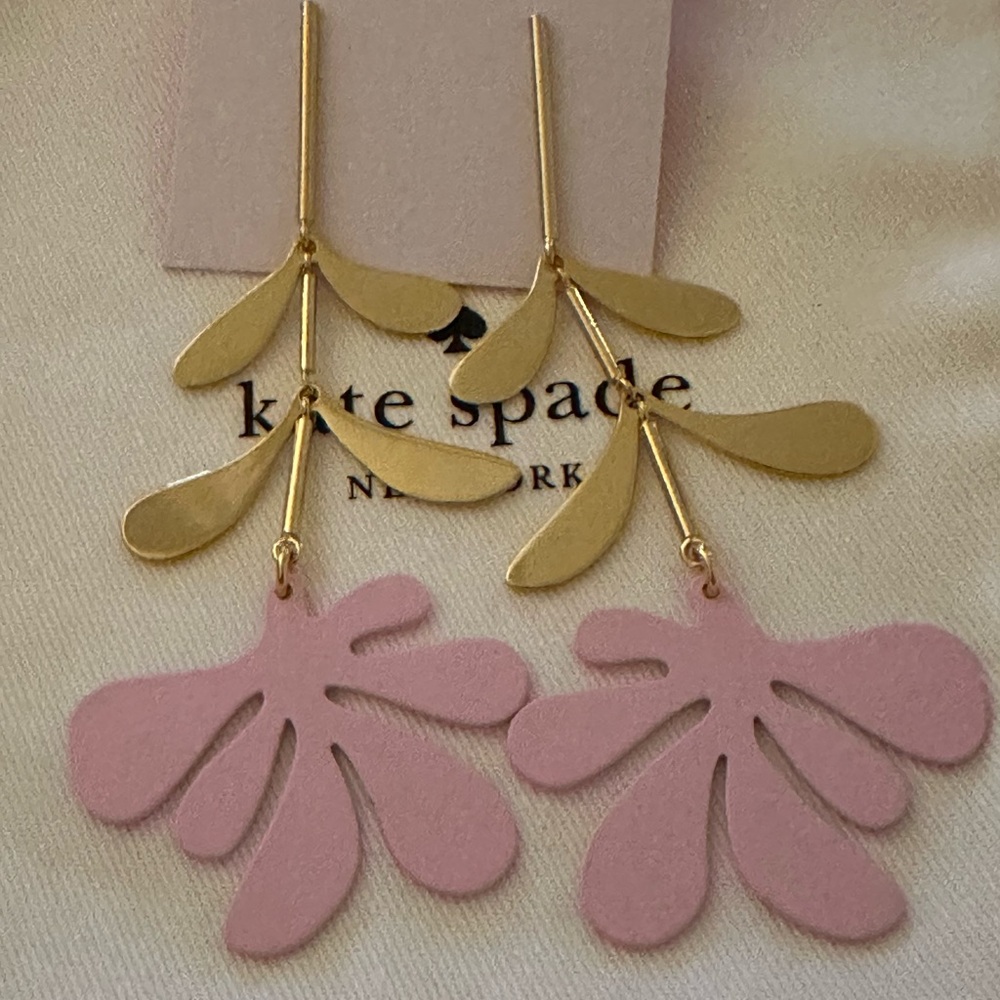Kate spade long Flower botanical garden linear Earrings - Picture 6 of 11